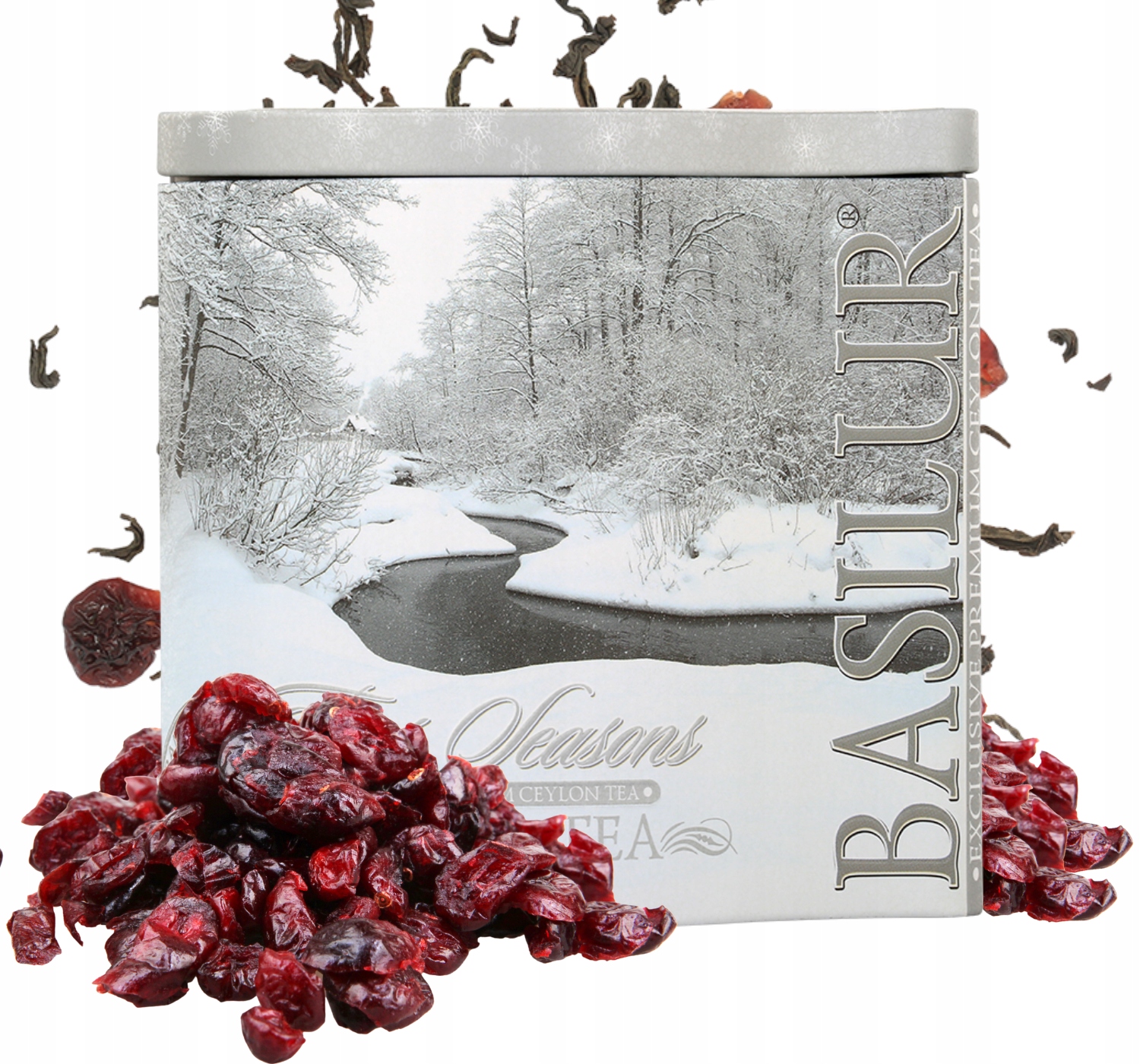 Levně Basilur Winter Tea černý čaj Brusinky sypaný v Plechovce dárek 100 g