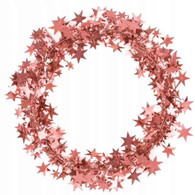 

Girlanda łańcuch Choinkowy rose gold Gwiazdki 5m