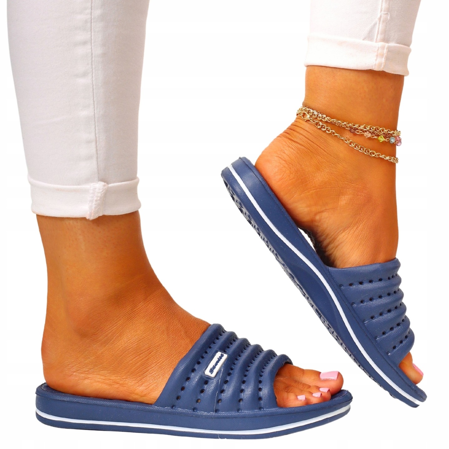 DAMSKIE KLAPKI BASENOWE NA CO DZIEŃ PIANKA MIĘKKIE PŁASKIE Kod producenta 360BLUE