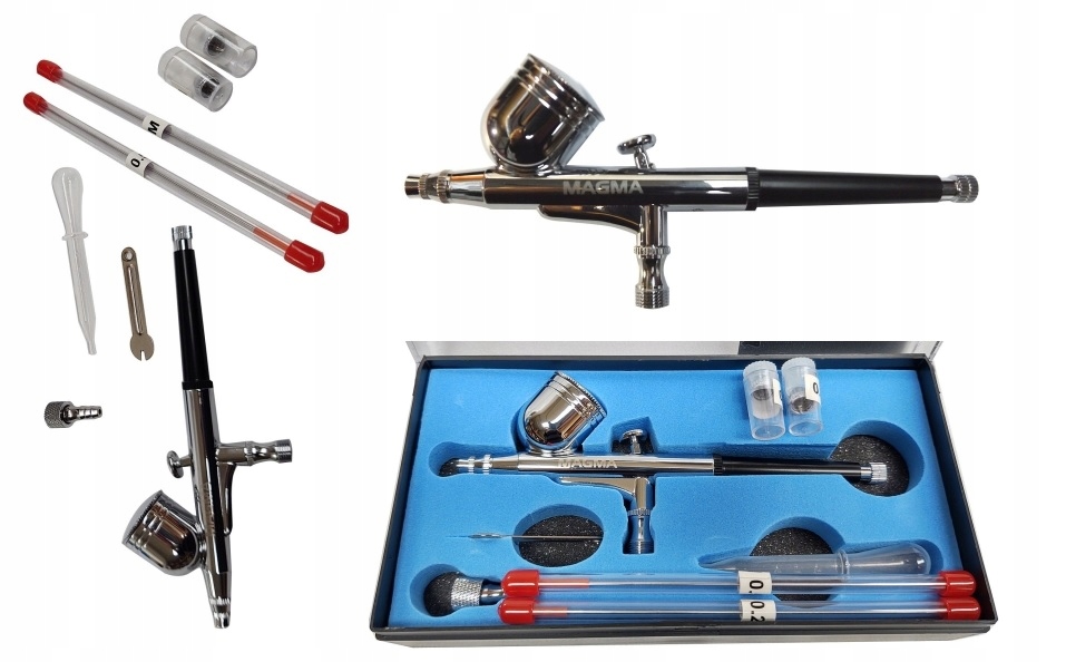 Areograf Aerograf Pistolet 2 x Dyše