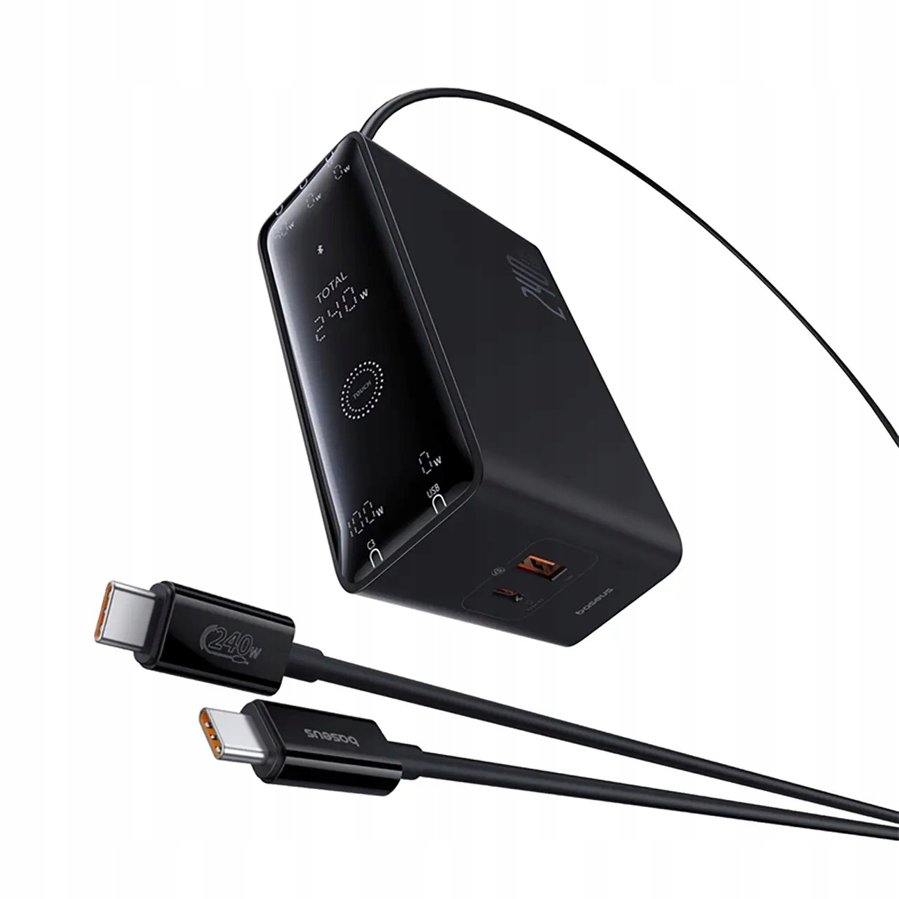 Ładowarka sieciowa Baseus Digital GaN 3xUSB- C 1xUSB- A 240W z kablem