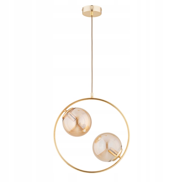 Výjimečná závěsná lampa glamour Adino S 10 Zlaté stínidlo v kruhu do ložnice