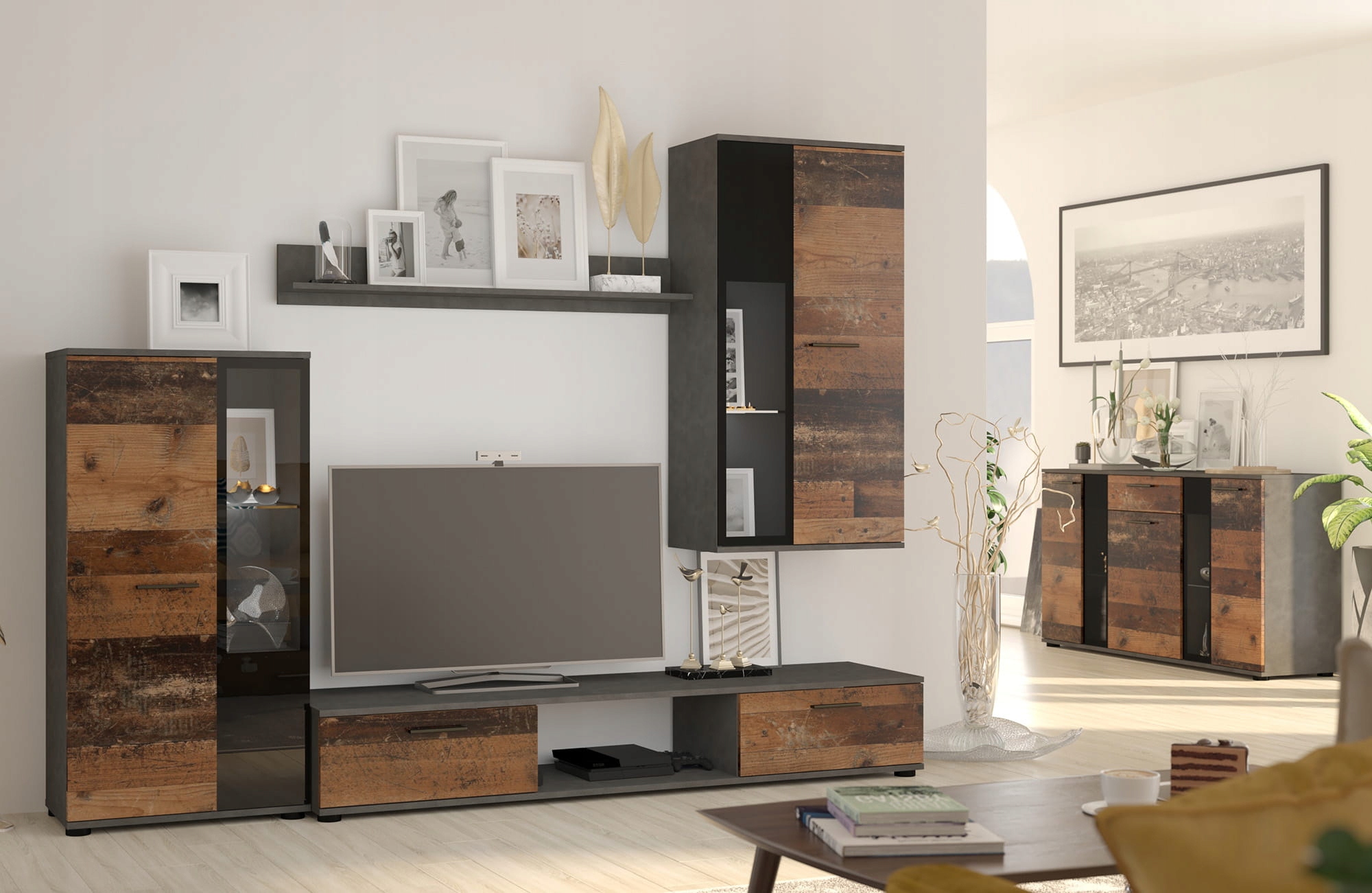 Nábytková Stěna Led Komoda Salsa Old Style/matera