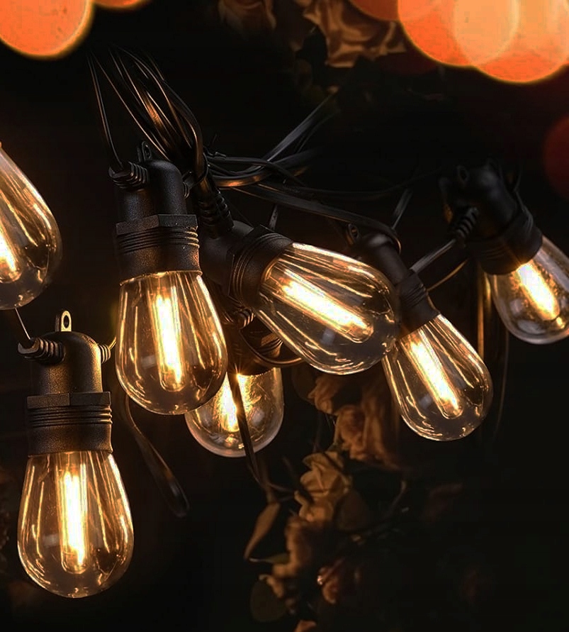 Girlanda ogrodowa Zewnętrzna Łańcuch Świetlny 15m + 15x żarówka LED E27 Klasa efektywności energetycznej F