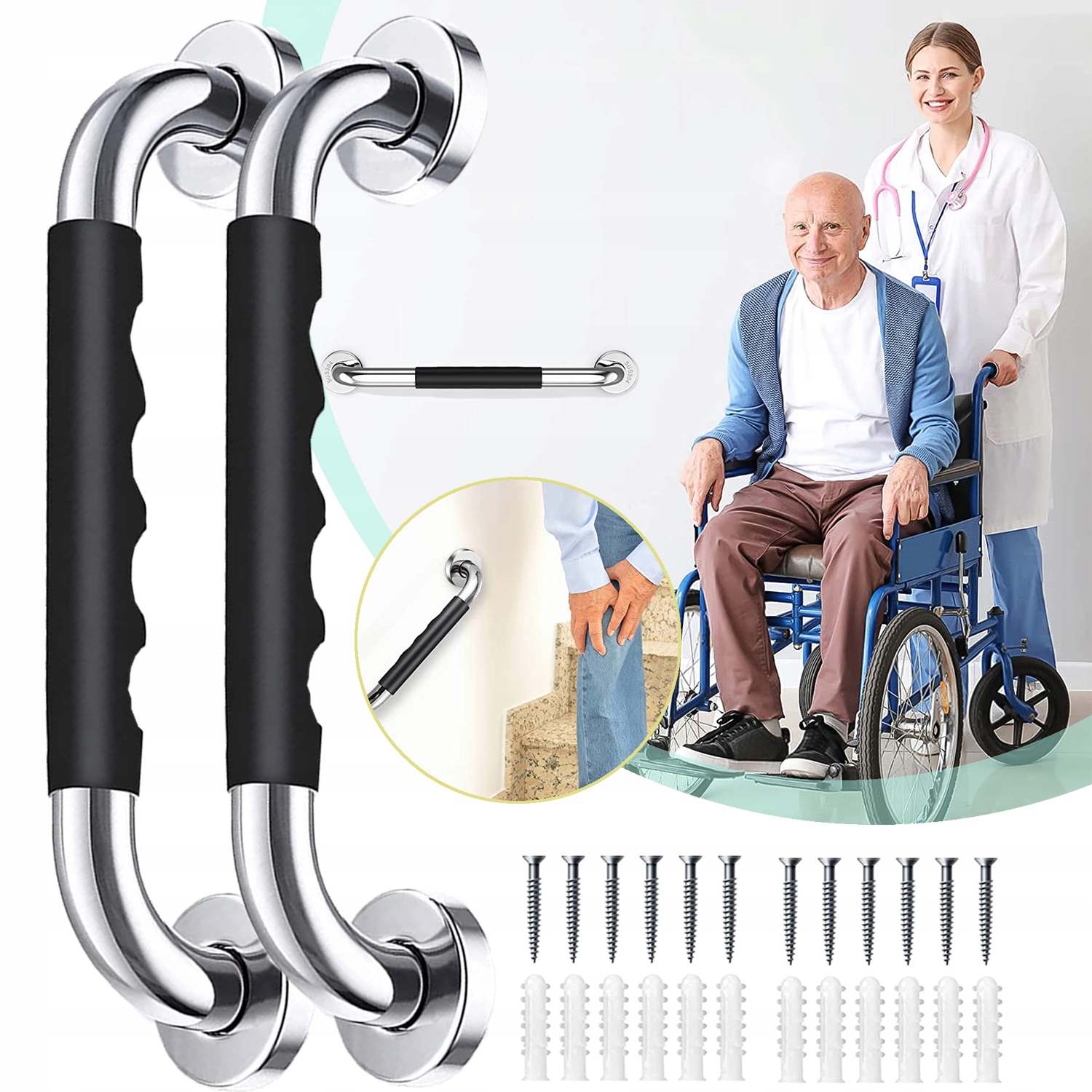 2 Szt Uchwyty Prysznicowe Dla Seniorów Uchwyt Do Wanny Dla Osób Starszych