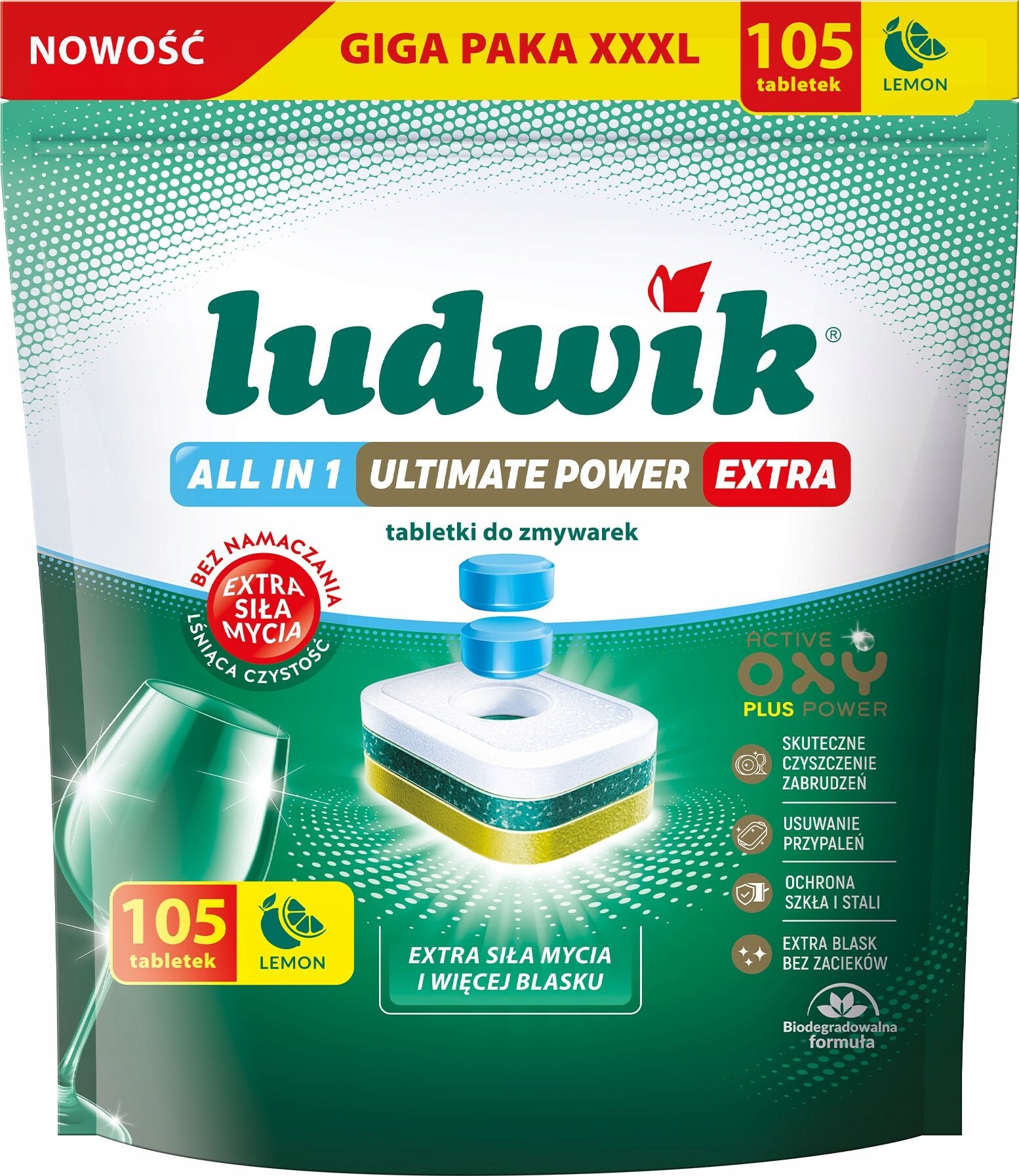 Ludwik All In 1 Ultimate Power Extra Tabletki Do Zmywarki 105szt Lemon