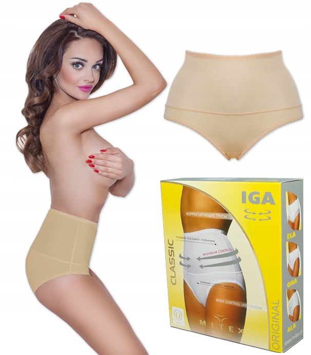 

Beżowe figi wyszczuplające damskie Iga Mitex r 5XL