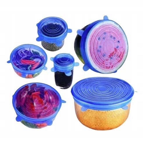 

Pokrywki Silikonowe Uniwersalne Do Żywności 6SZT