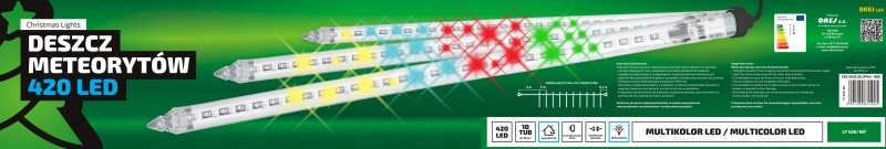 Záves Sopli Led vonkajší 10 trubíc po 80cm meteorit dážď multicolor