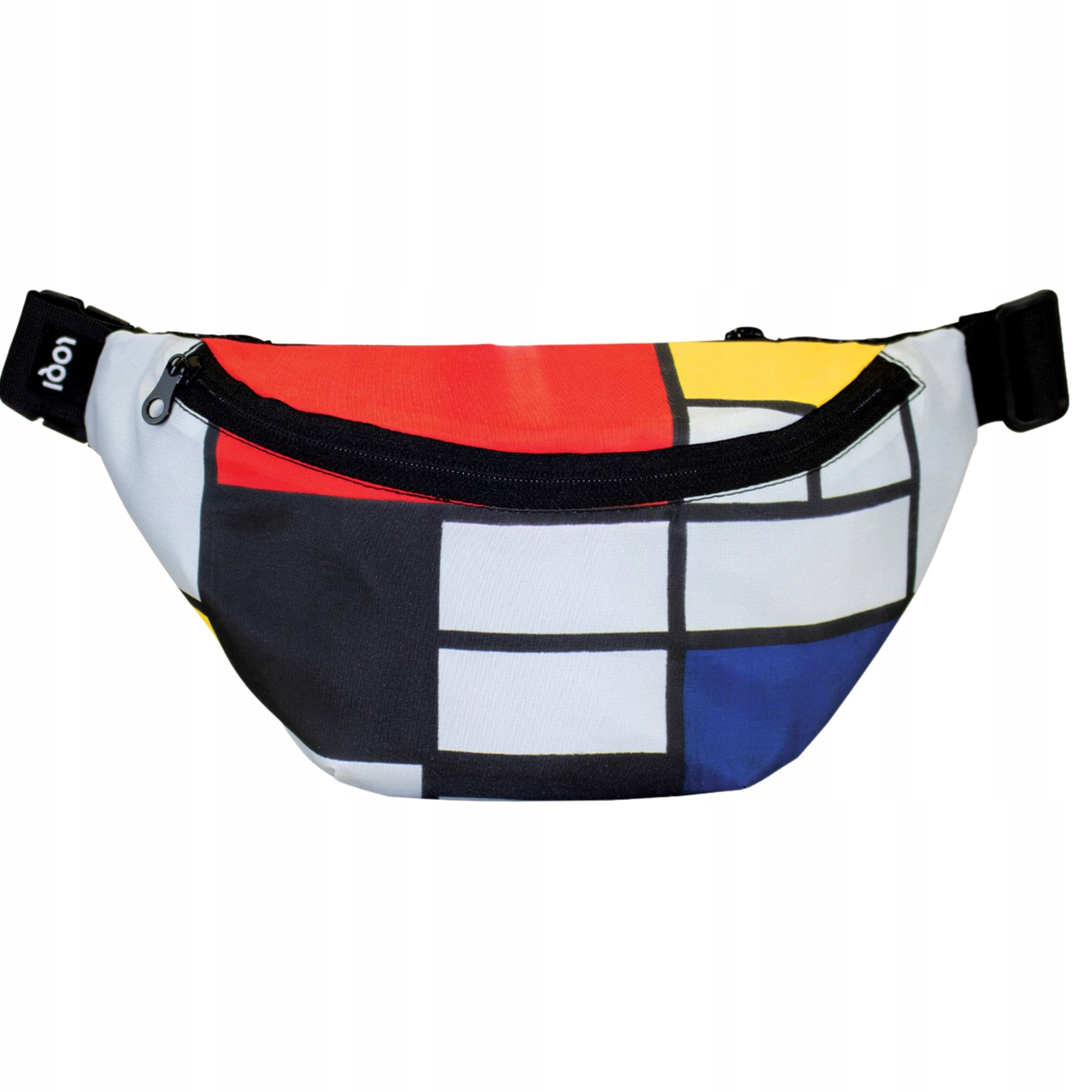 Ledvinový brašna Loqi Piet Mondrian Composition s červenou žlutou modrou a černou barvou