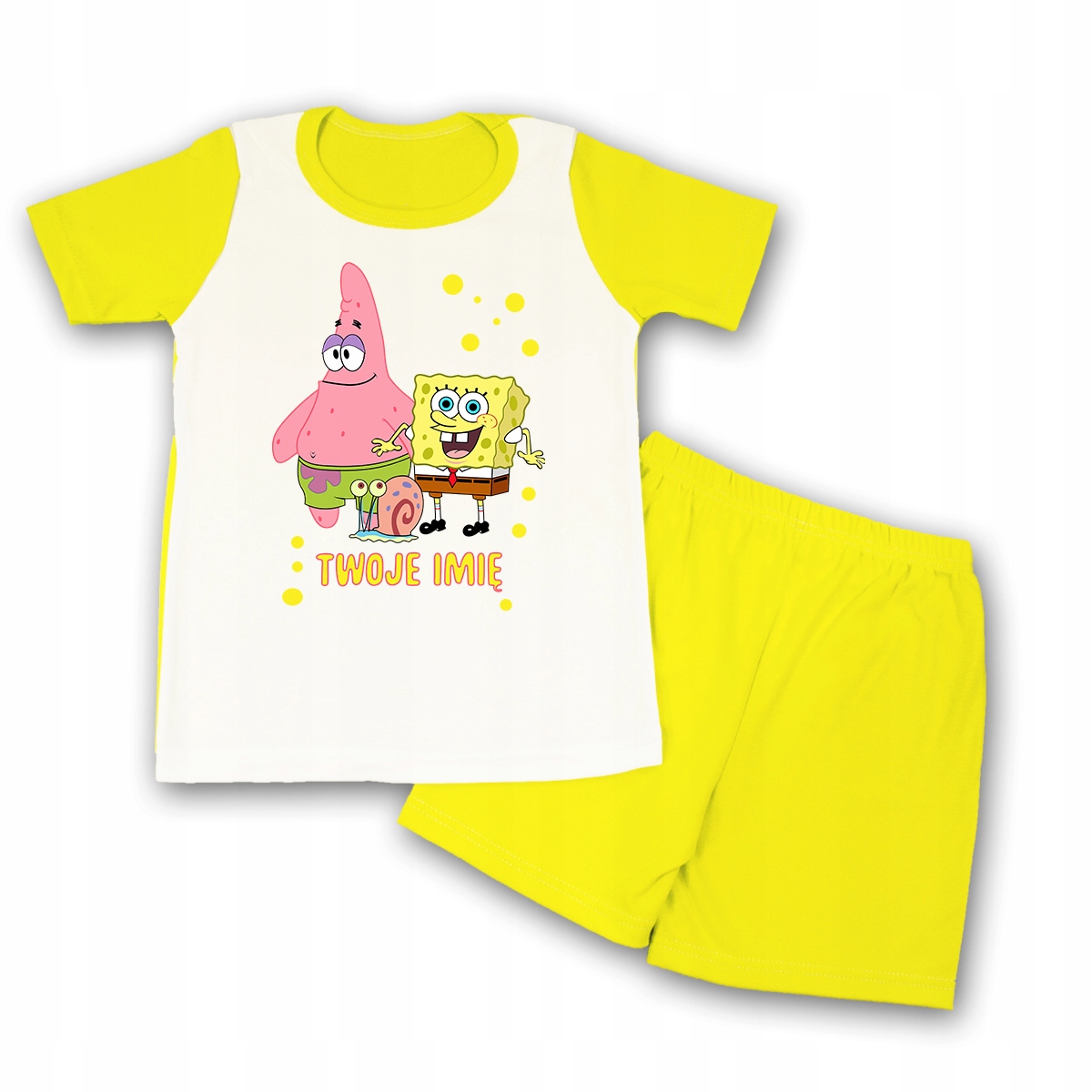 

Piżama Do Przedszkola Żółty 122 Spongebob 01 Imię