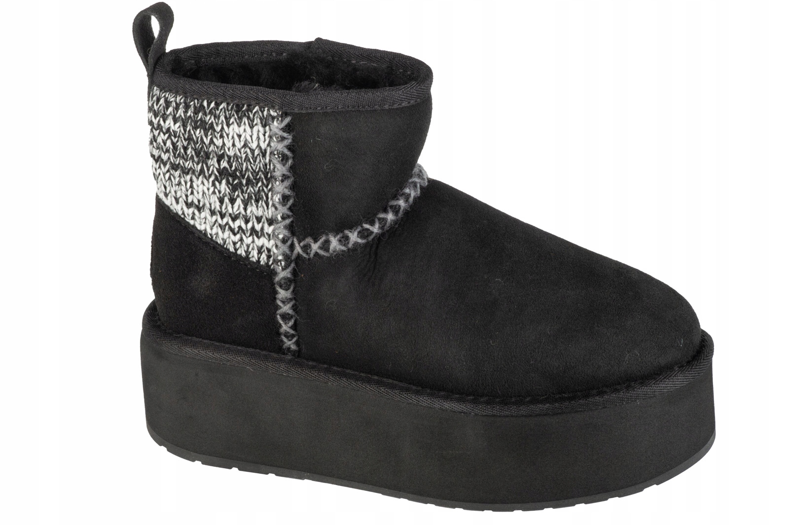 Emu Australia Stinger Knit Flatform [40] Dámské zimní boty z broušené kůže (semišové) černé
