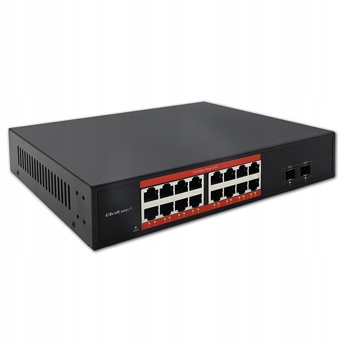Přepínač Switch Gigabit Ethernet PoE 16x RJ45 2x Sfp