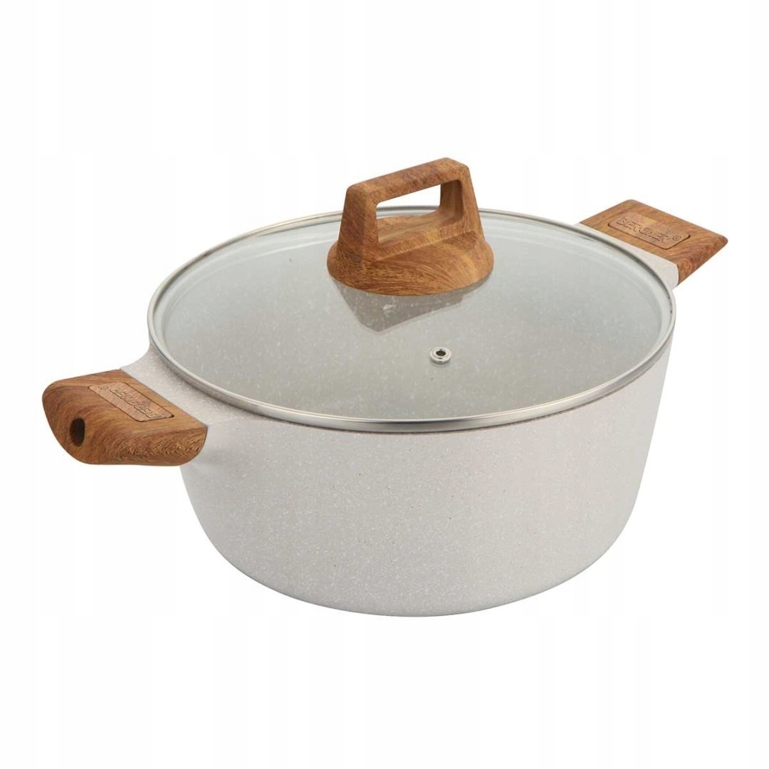 Hrniec Mramorový 28 cm s pokrievkou Bergner Bg-30643 Naturally