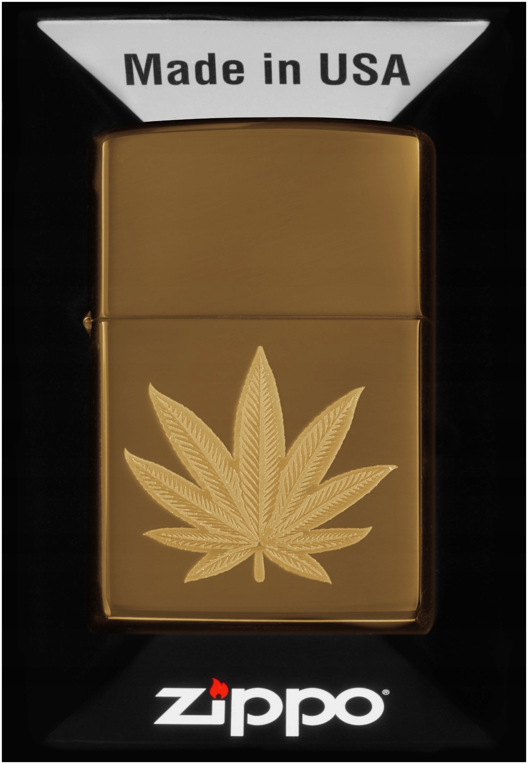 Zapalovač Zippo Cannabis Leaf Design 60007419 Větruodolný benzínový