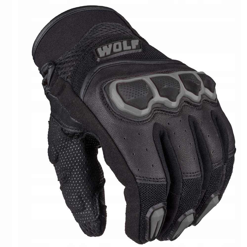 WOLF KRÓTKIE LETNIE RĘKAWICE MOTOCYKLOWE SKÓRA-TEKSTYLIA WOLF TAF GREY L Rozmiar L