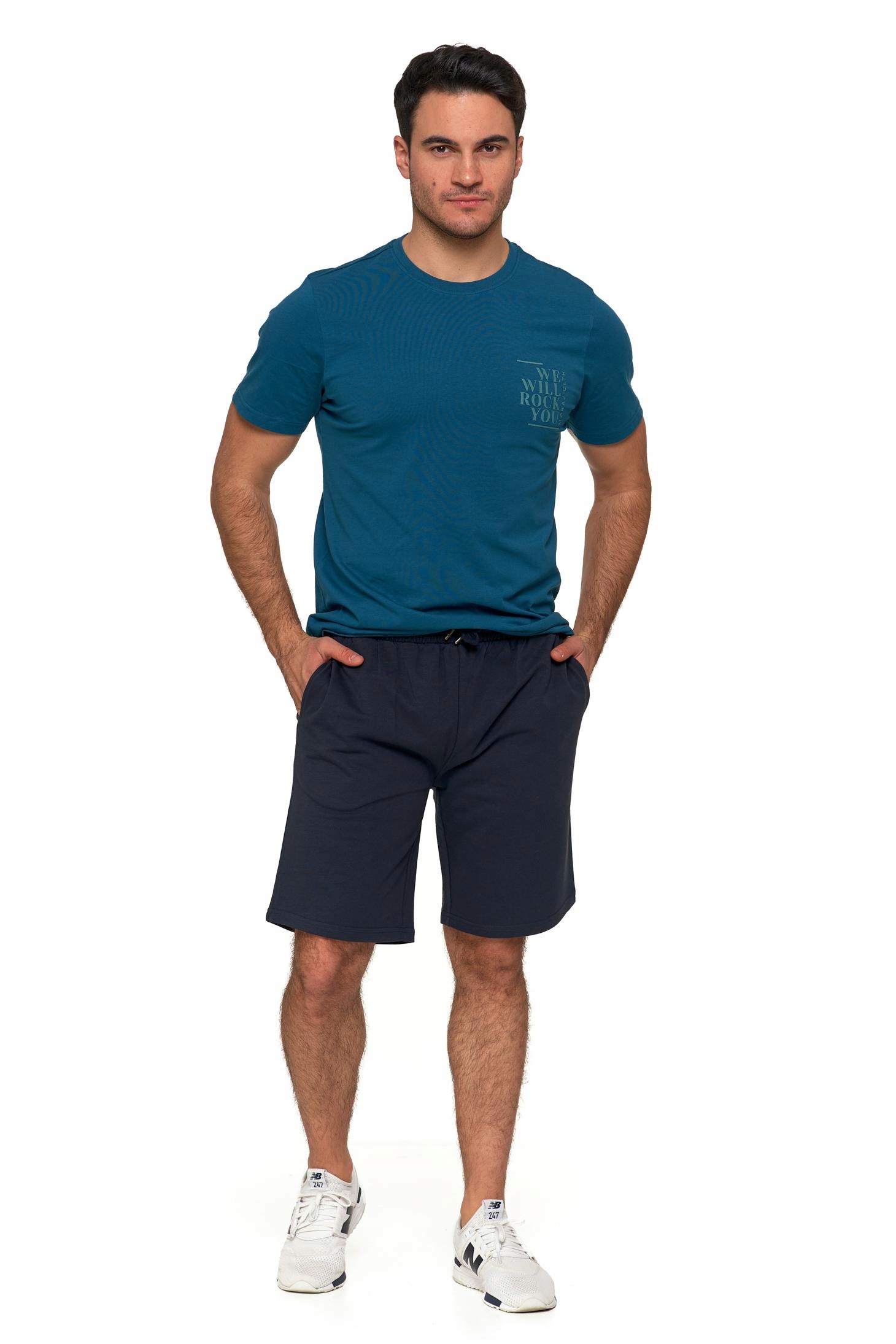 MORAJ Spodenki Męskie BAWEŁNIANE Szorty z kieszeniami GRANATOWE - L Model OSM1600-003