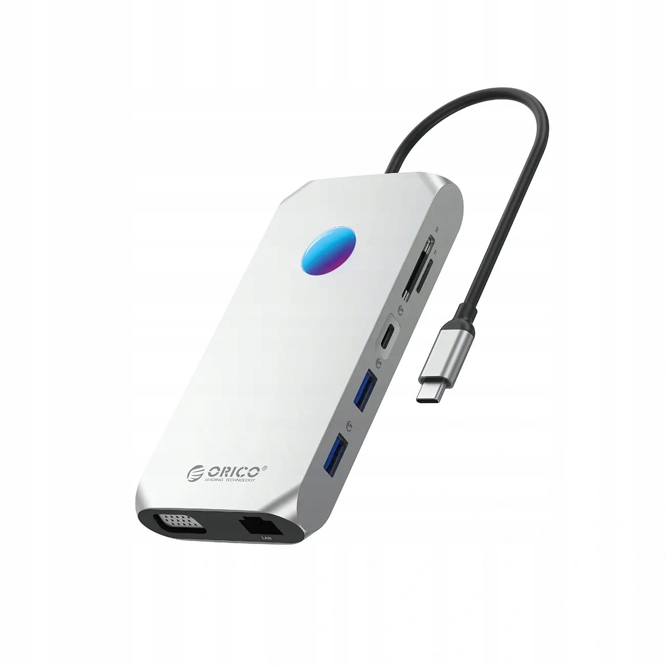 Stacja dokująca Usb- C Orico Xcr 12w1 Rgb 3x Usb- A 3. 1 1x Usb- A 2. 0 C