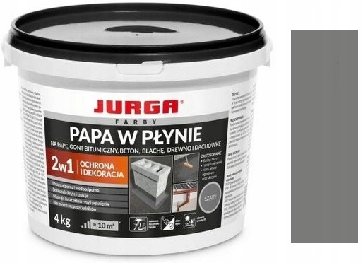 Jurga Papa W Płynie Szara Ochronna Wodoodporna Na Dach Z Blachy Papy 4KG