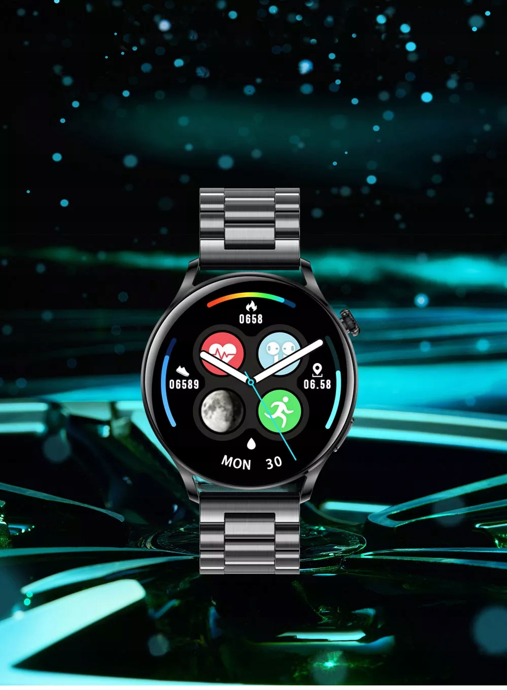 SMARTWATCH ZEGAREK MĘSKI ROZMOWY PL MENU 2 PASKI Złącza brak