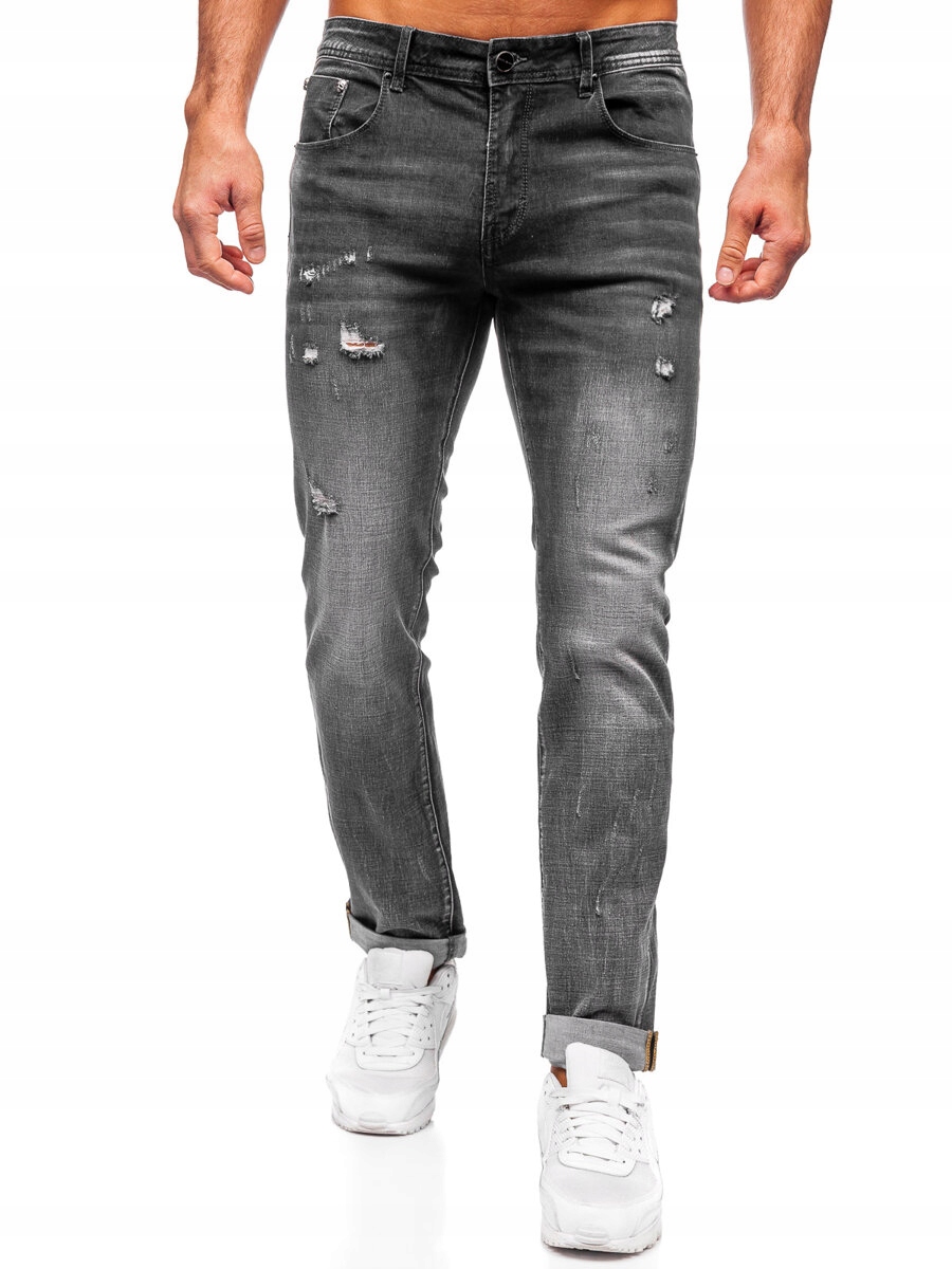 Spodnie Jeansowe Męskie Slim Fit Grafitowe MP0169G DENLEY_36/XL