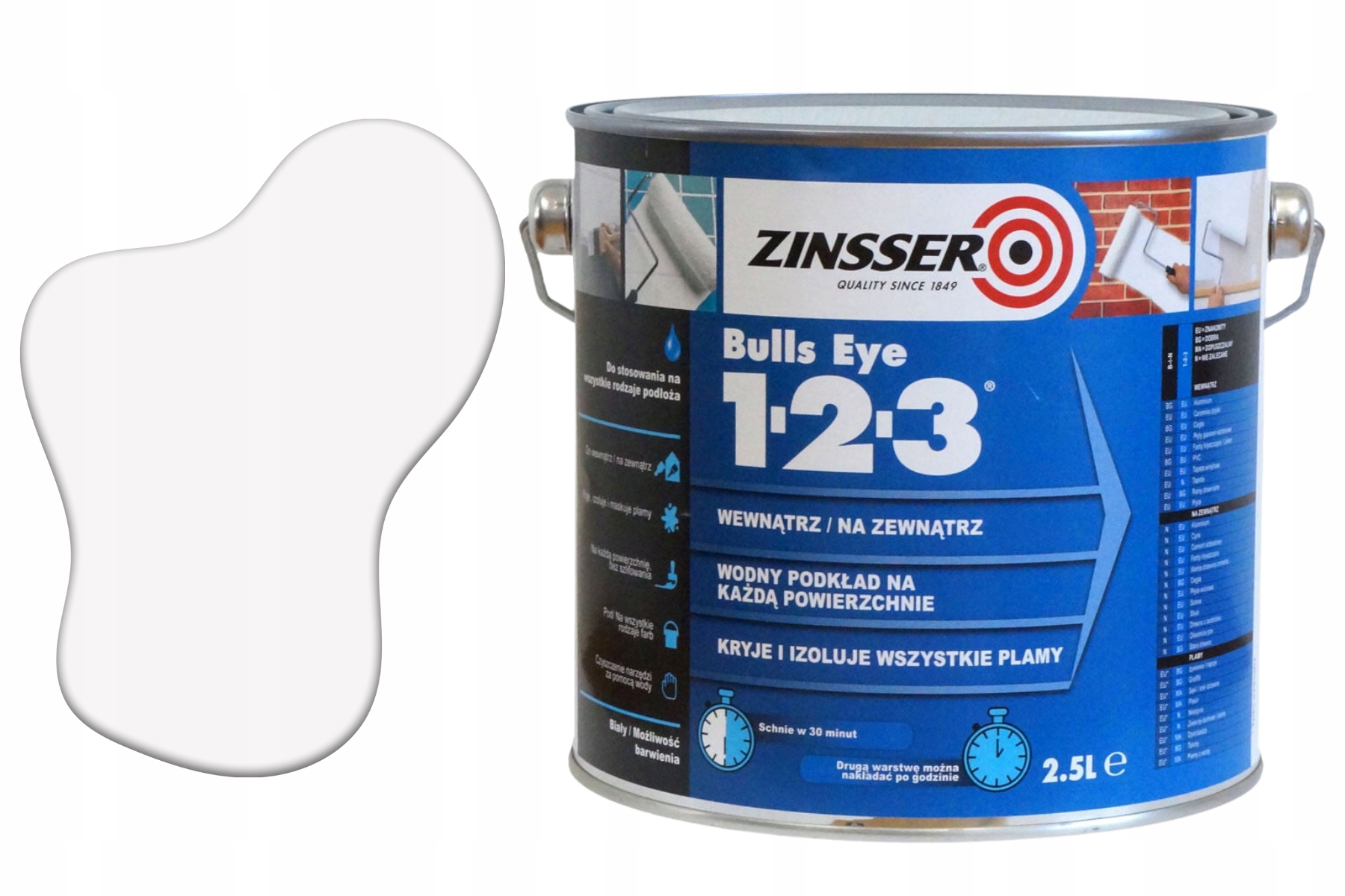 Bulls Eye 1-2-3 – univerzálny akrylový podklad na steny Zinsser 2,5 l