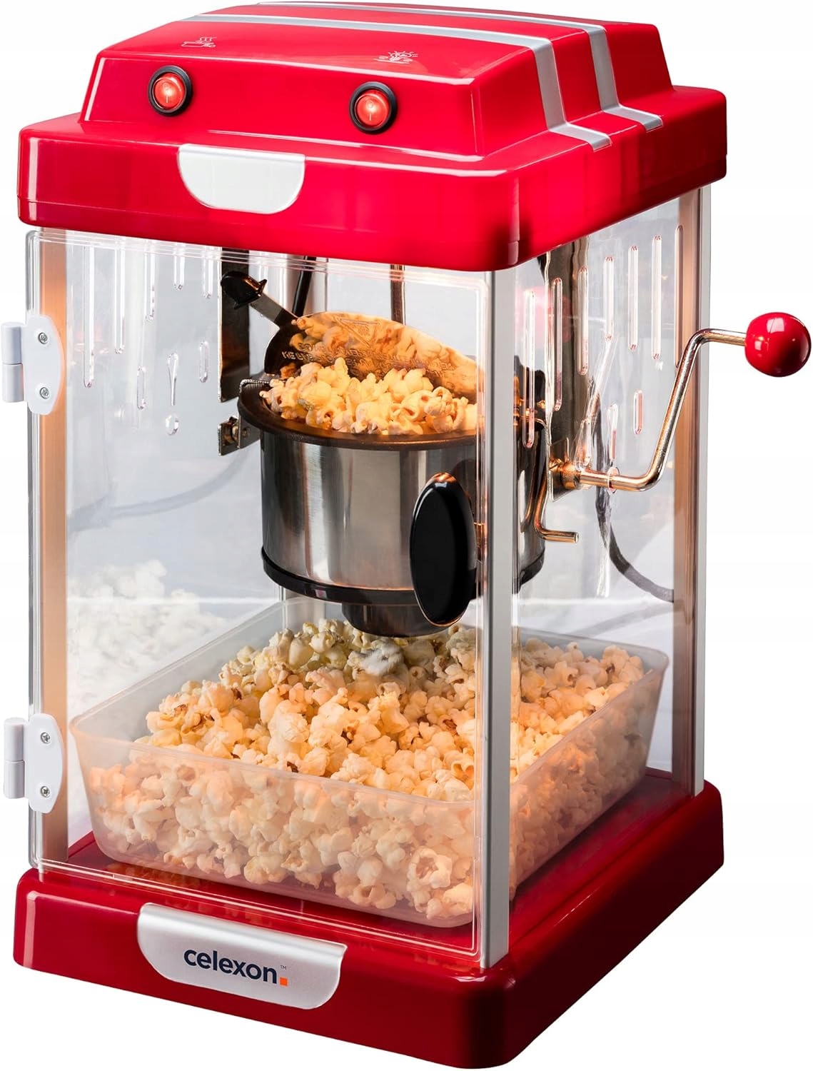 Maszyna Do Popcornu Retro Stal Nierdzewna Mieszadło Powłoka Antyprzywier