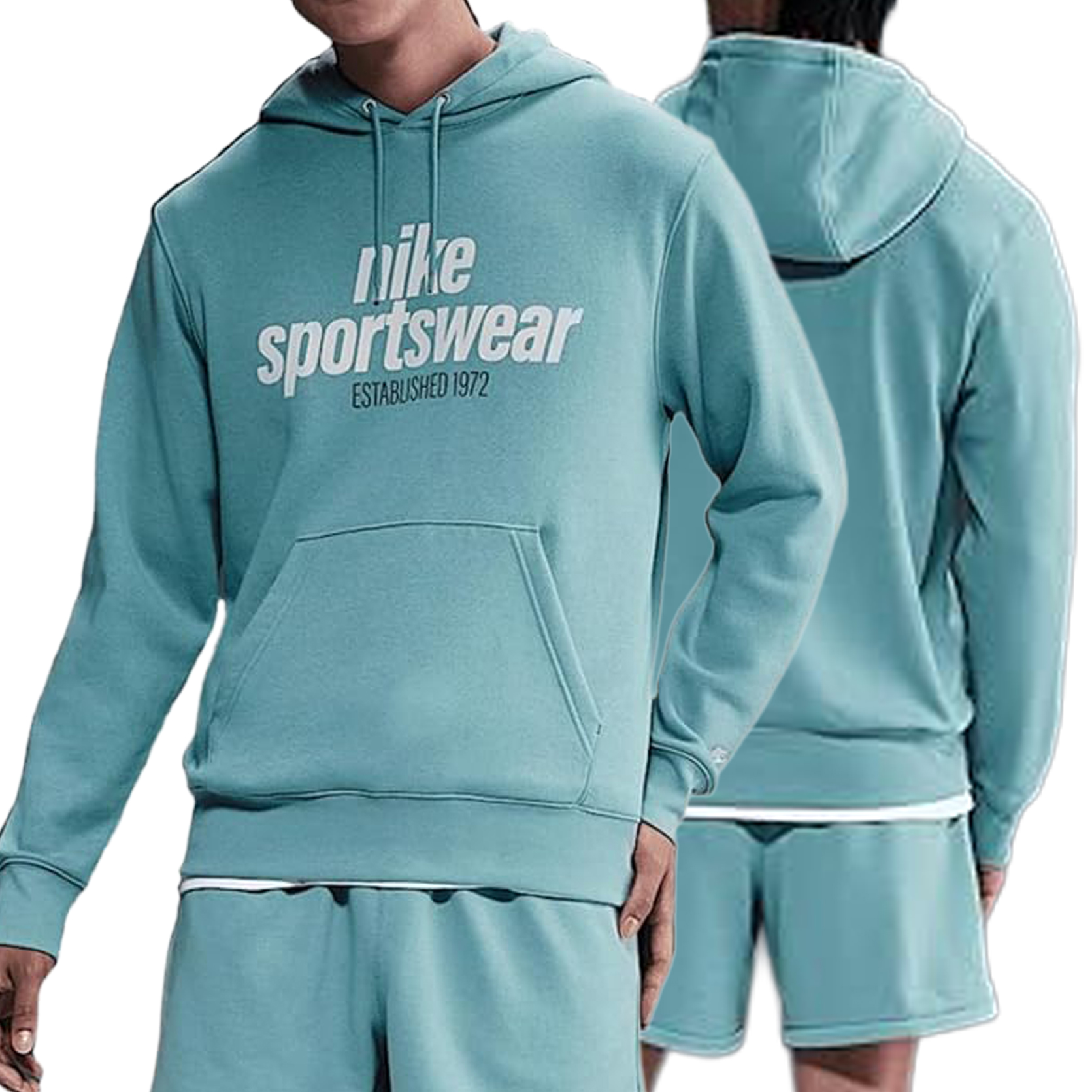 Nike mikina klokanka s kapucí seledinová zateplená HJ2159-464 XL