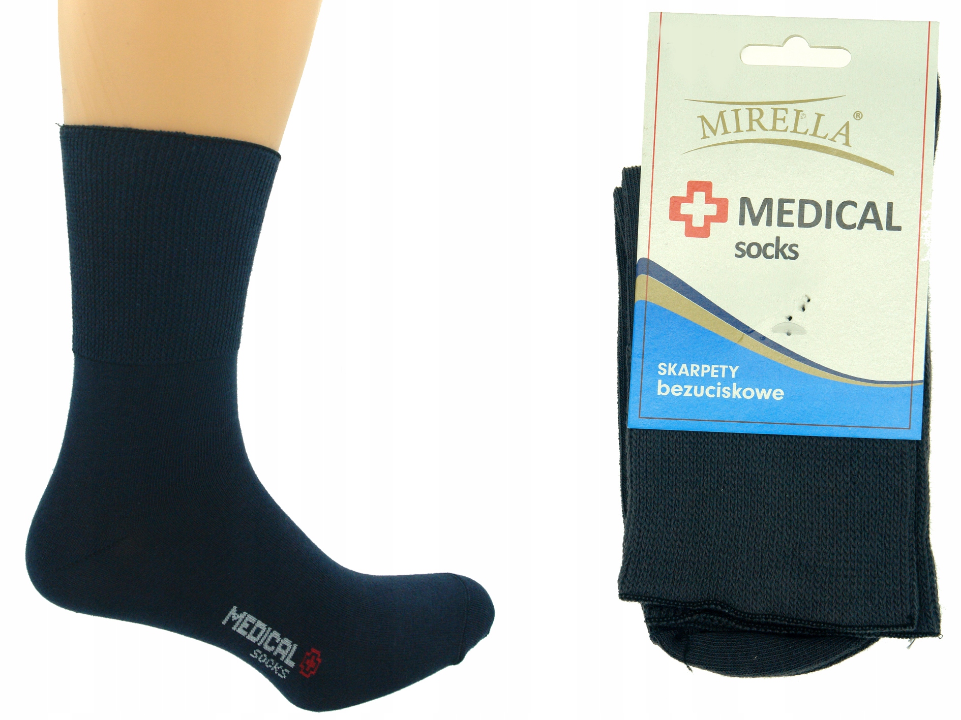 

Skarpety damskie bezuciskowe Medical 38-40 Grafit