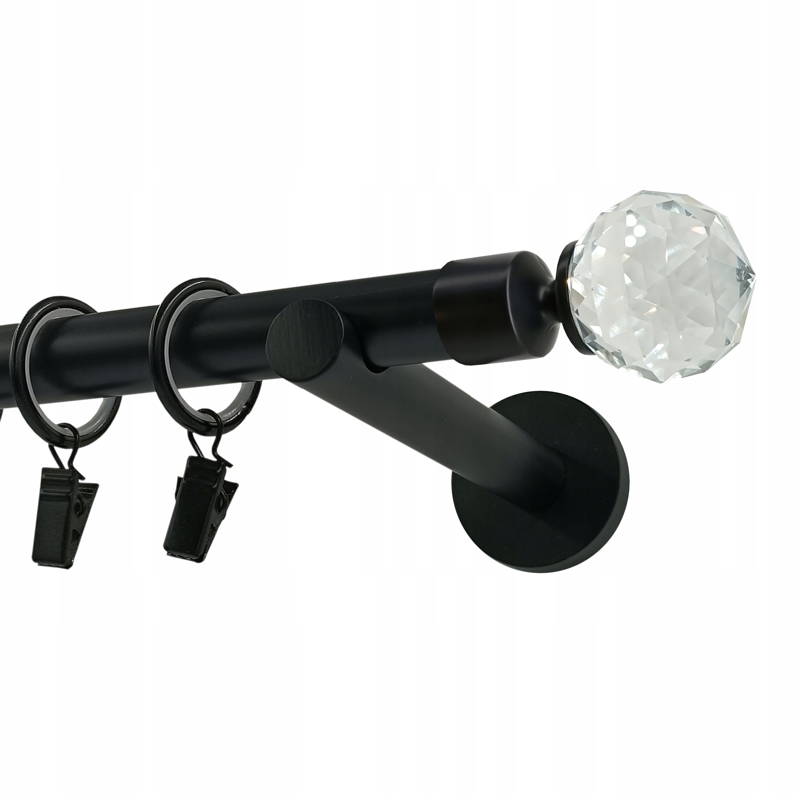 Jednoduchá Garnýž Kovový 19 mm MIX Výběr Zakončení Černý Mat 360 cm