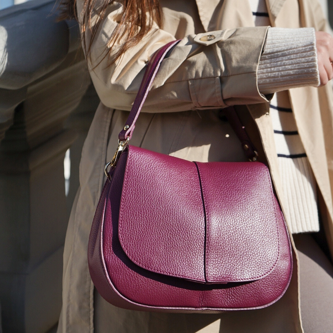 Dámská kabelka Přírodní kůže Gwinnett Fuchsia