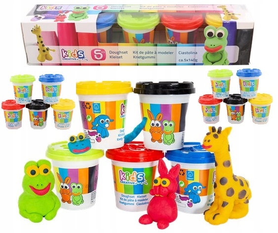 БОЛЬШОЙ НАБОР плей до 700 г 5 ЦВЕТОВ, ФОРМОЧКИ