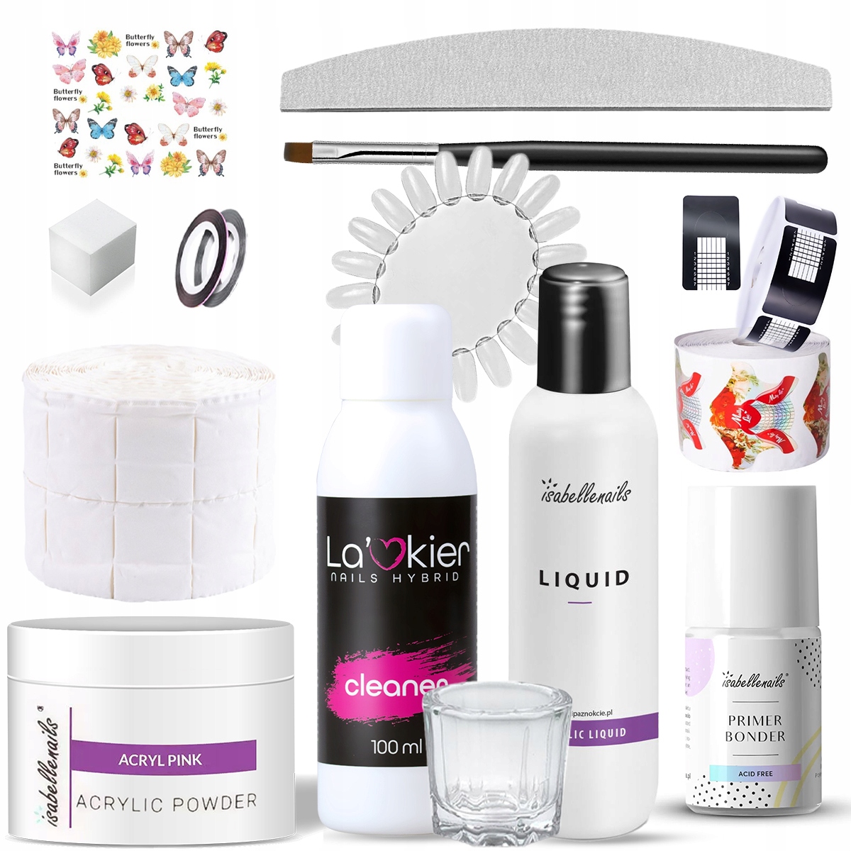 Zestaw akryl do paznokci Isabellenails Proszek Akrylowy 15ml ROSE liquid Marka Isabellenails