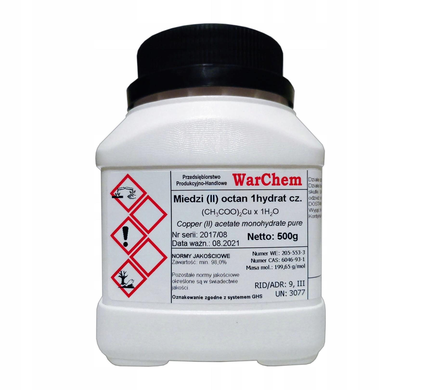 

Octan Miedzi (II) 1hydrat czysty 500g
