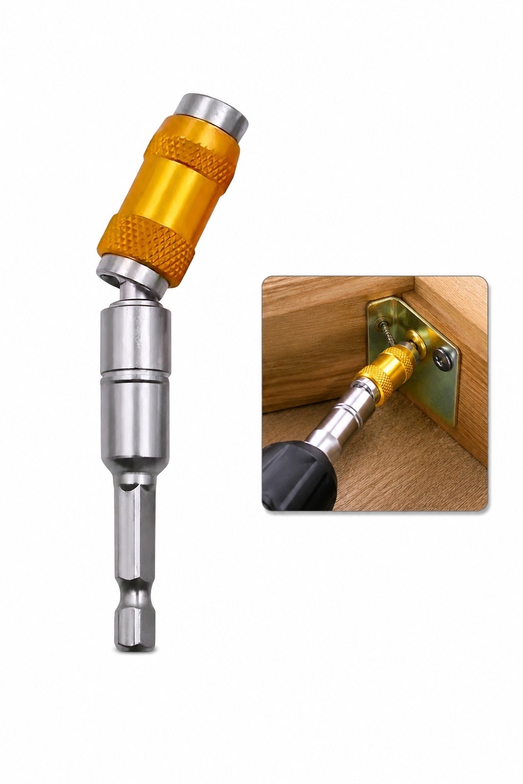 Adapter Kątowy Przegubowy Magnetyczny 1/4 Do Wkrętarki 95MM