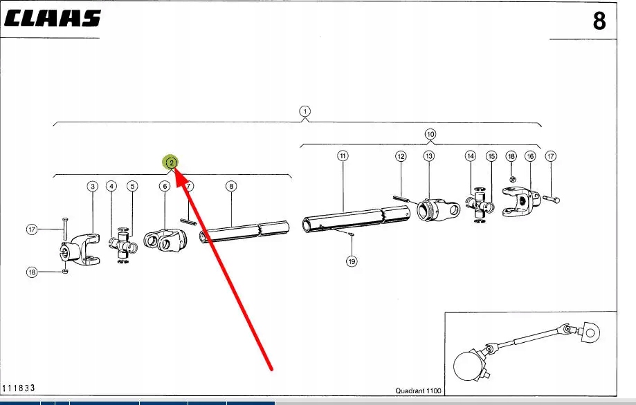 817306.2 Wałek z przegubem Numer katalogowy części 817306.2