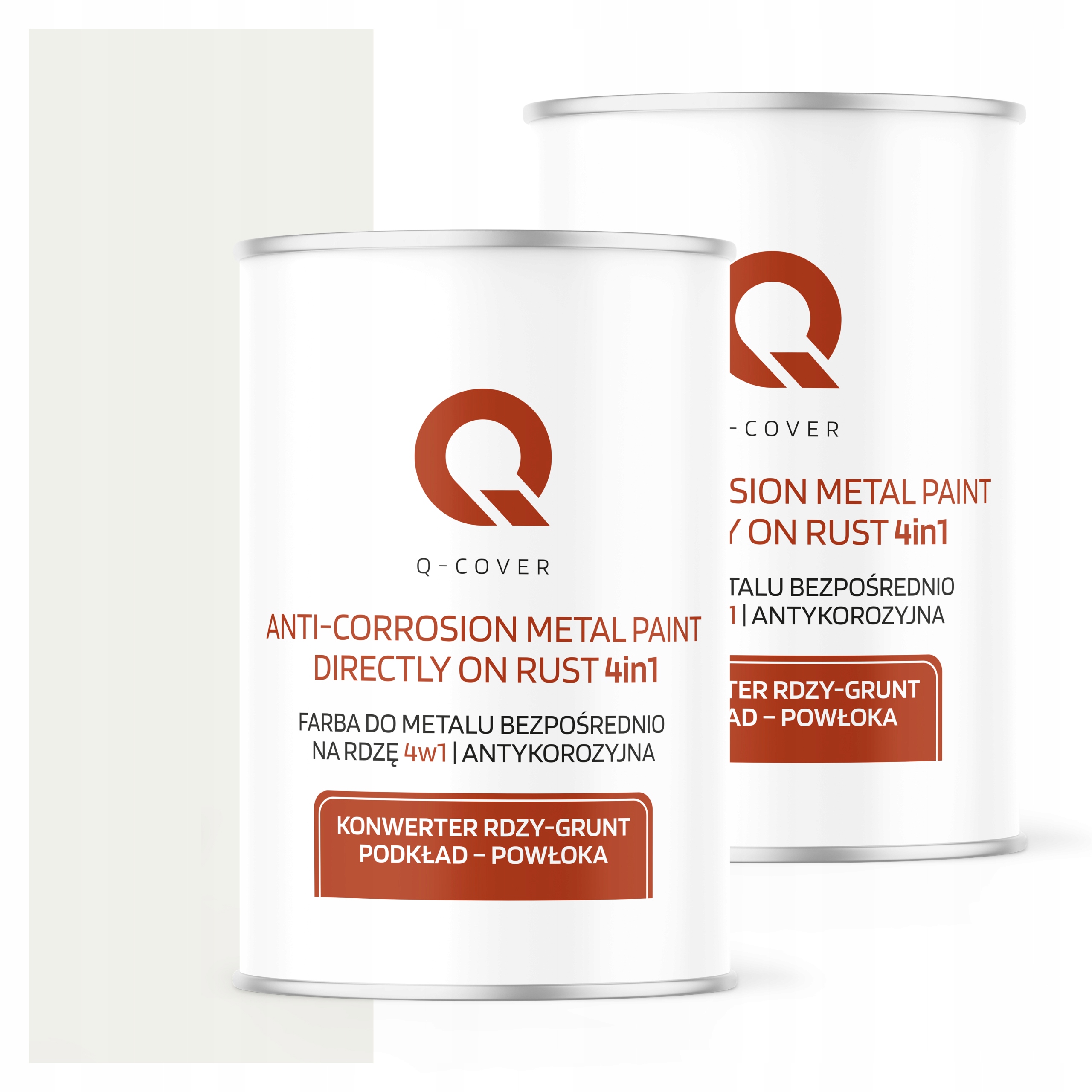 Farba Priamo na hrdzu Kov Pozinkovaná Oceľ 1L 4v1 Vysoký Lesk Biela Cestná