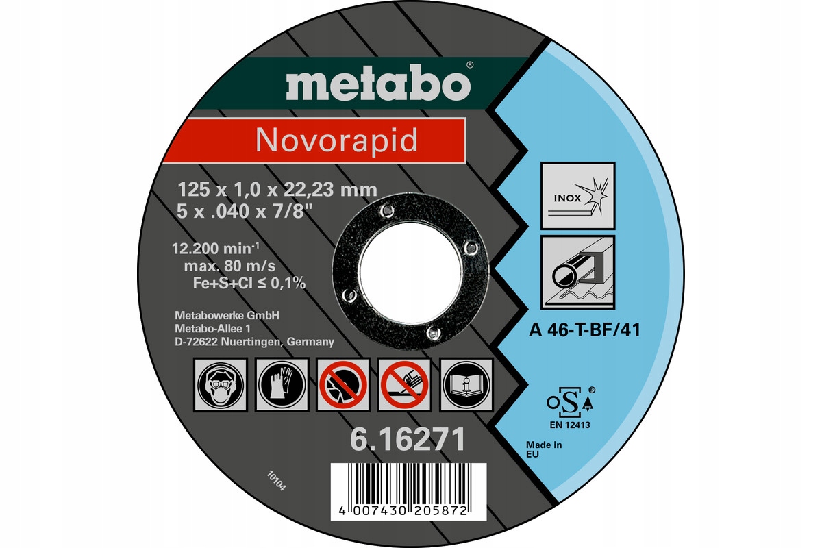 

Tarcza tnąca 125x1x22,2 Novorapid Metabo 125mm