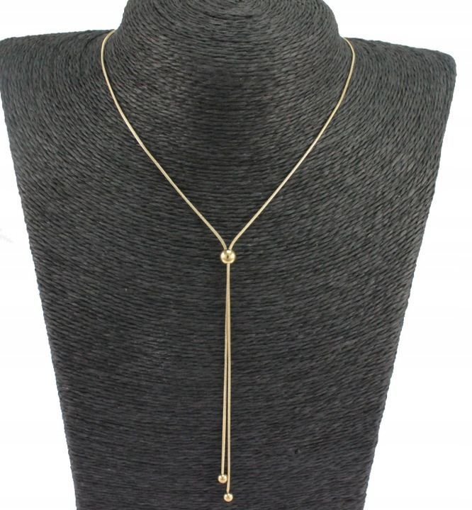 NASZYJNIK DAMSKI ZŁOTY STAL CHIRURGICZNA ŻMIJKA REGULOWANA KULKI Kolor dominujący złoty