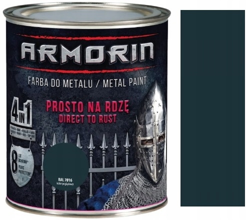 Armorin Prosto Na Rdzę Farba Antykorozyjna Do Metalu Ral 7016 Grafit 2.5L