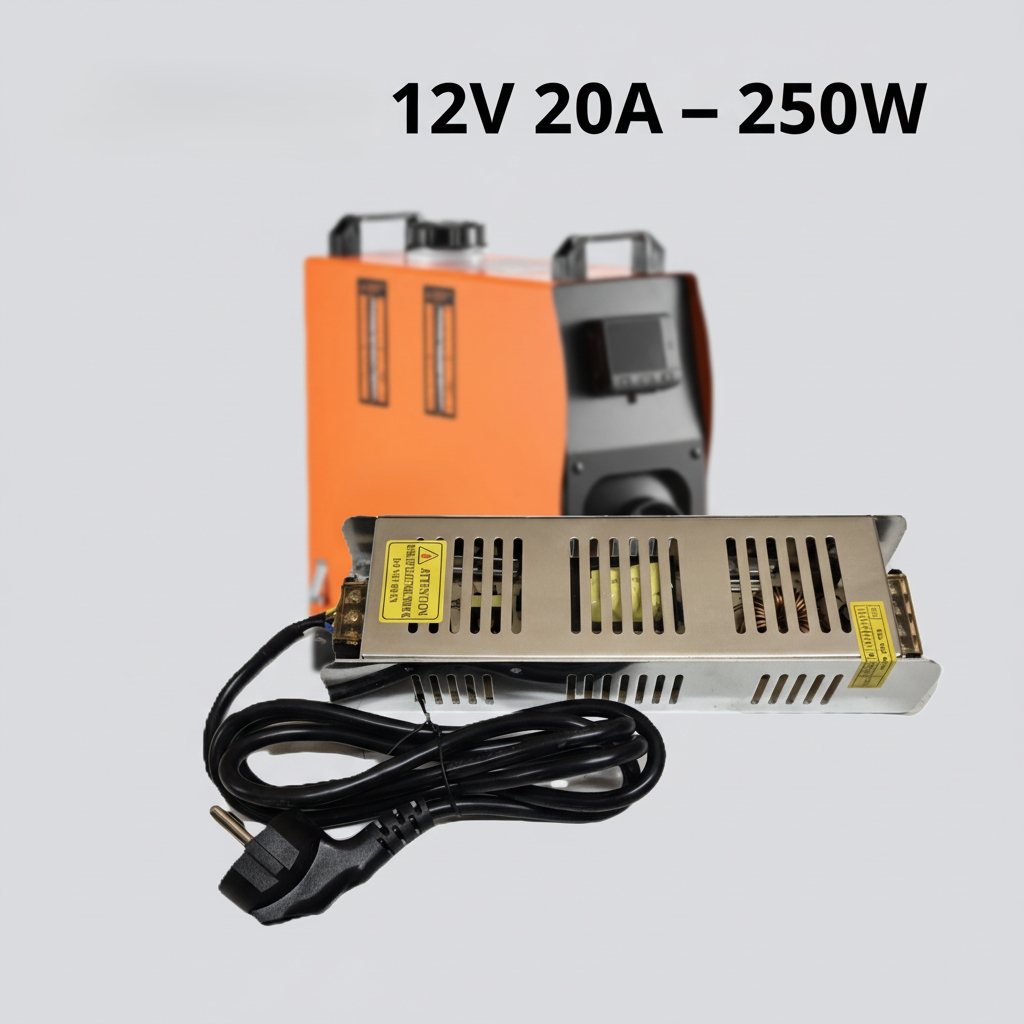 Napájecí zdroj 12V 20A 250W Slim Webasto Ohřívač s kabelem