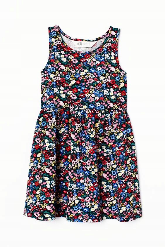 

Nowa H&m sukienka Kwiatki granat 122/128
