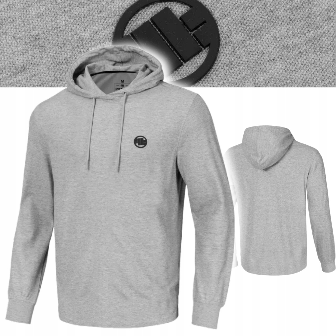 Pitbull West Coast Tenká Pánská Mikina S Kapucí Rockey Longsleeve Šedá XL