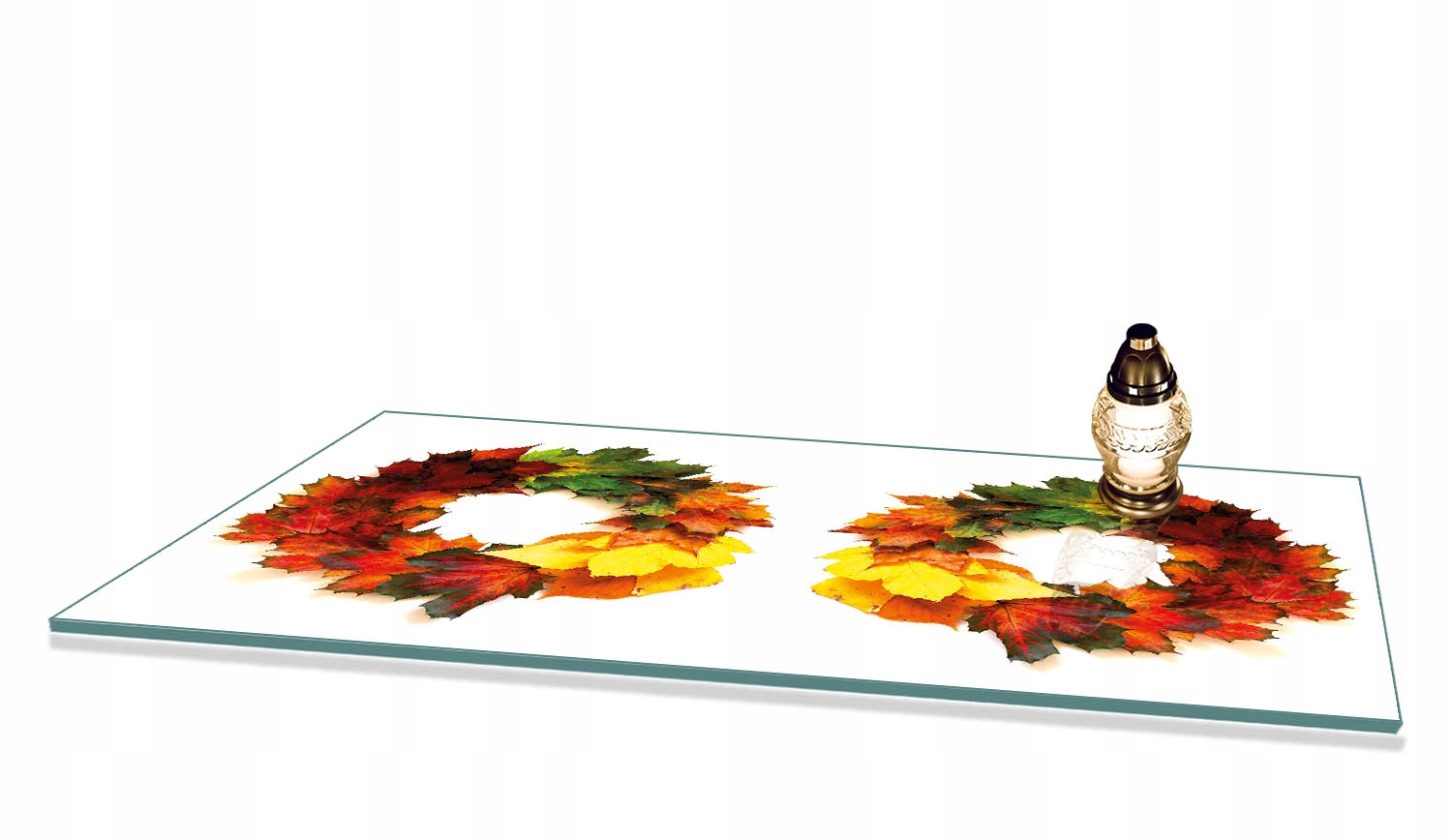 Podstavec pod Hřbitovní Svíčka Tvrzený hřbitov Pomník Listy 90x52 cm gumové nožičky