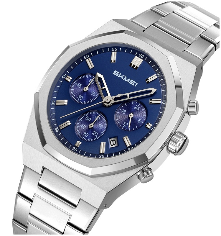 Pánské hodinky Skmei skm.126821c.mn ocelový náramek chronograf datumovka