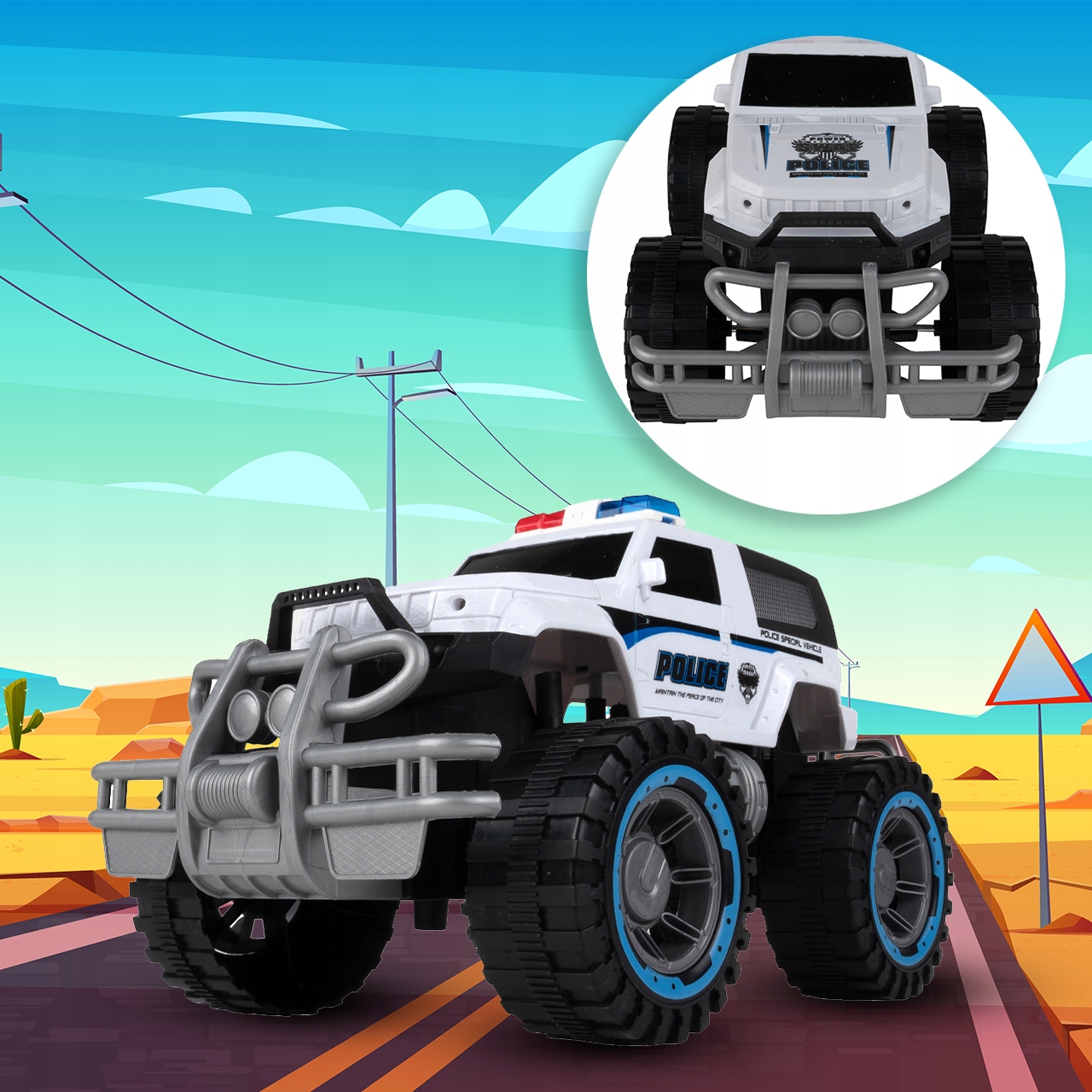 SAMOCHÓD POLICYJNY AUTO POLICJA Z NAPĘDEM RADIOWÓZ ZABAWKA DLA DZIECI Wiek dziecka 3 lata +