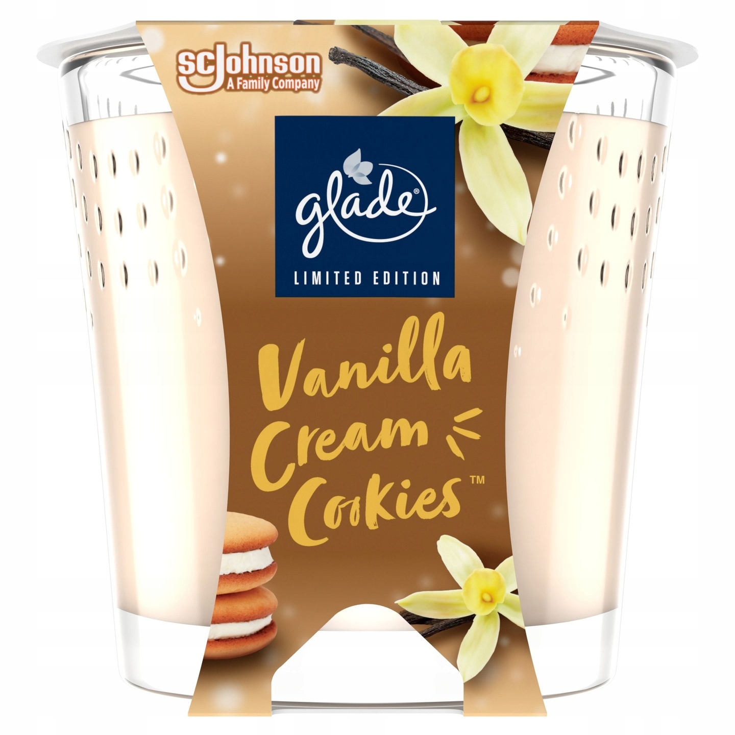 Glade Vanilla Cream Cookies, świeca zapachowa 112g