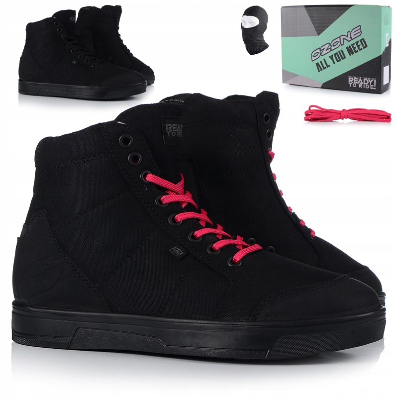 

Buty Motocyklowe Ozone Damskie Trampki Czarne