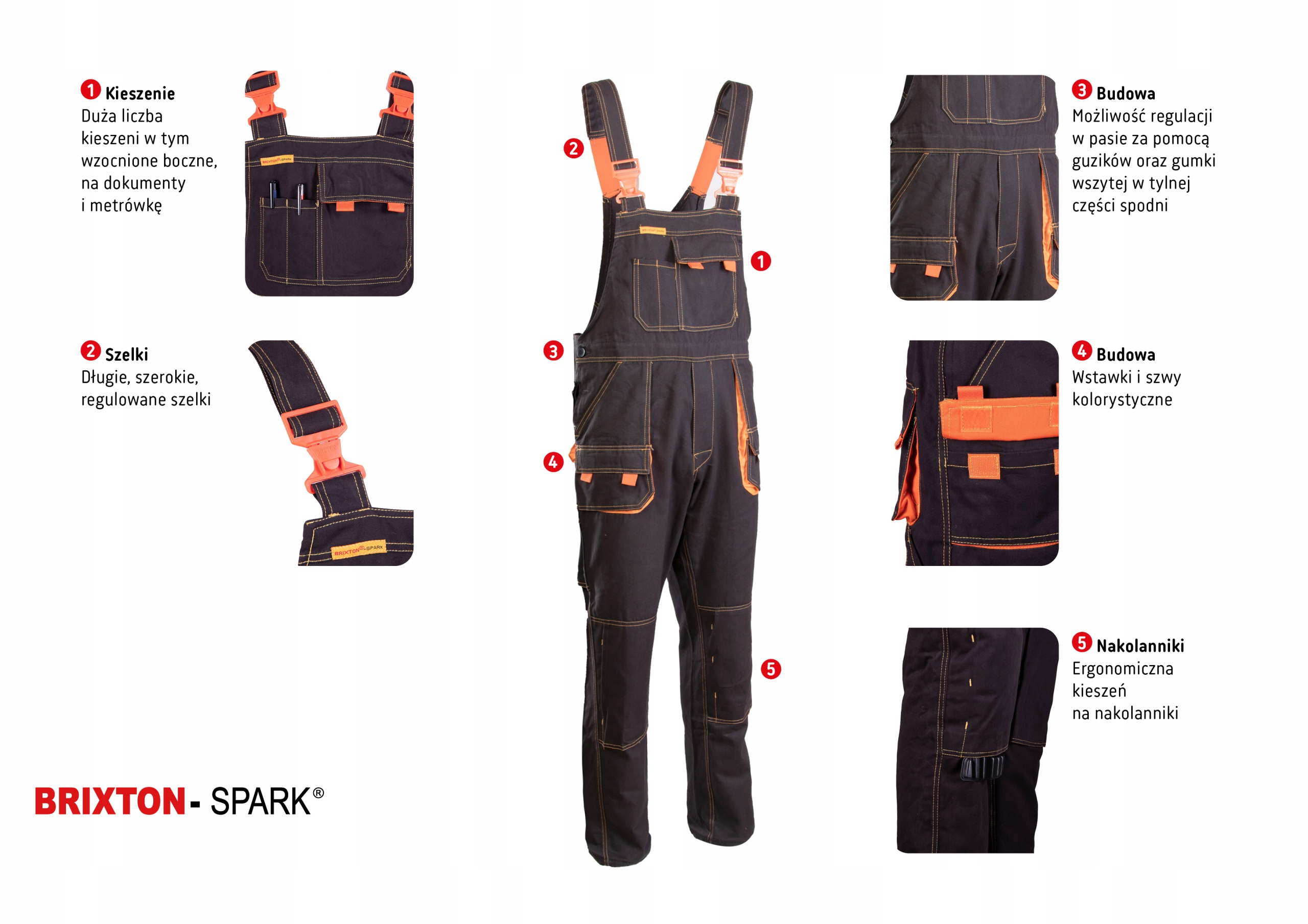 SPODNIE SPAWALNICZE BAWEŁNA 100% BRIXTON SPARK 56 Rozmiar 56