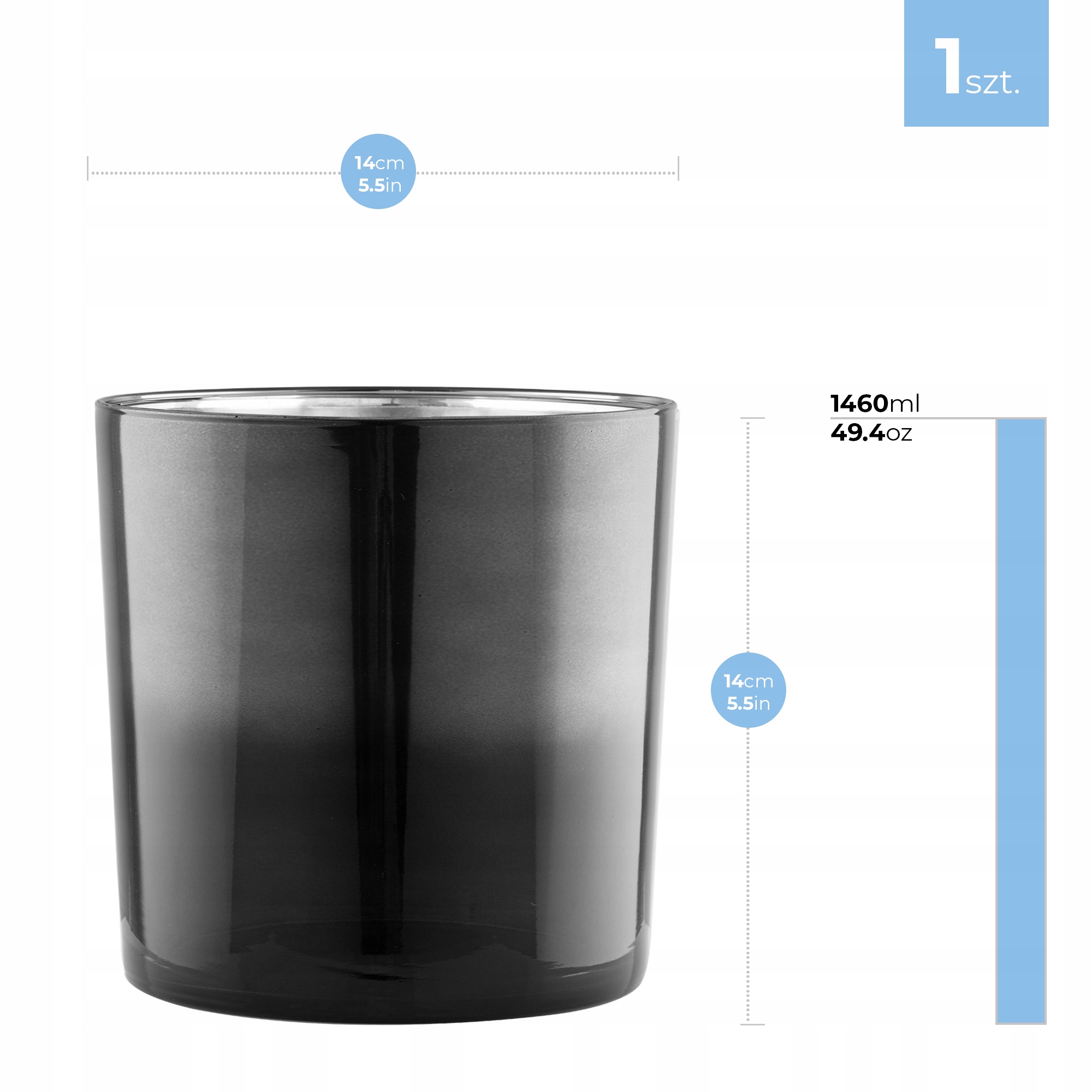 Osłonka CZARNA SREBRNA Na Doniczkę Rośliny OZDOBA GLAMOUR H 14 cm WAZON Rodzaj osłonka